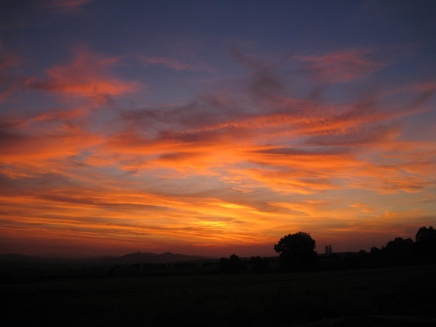 美丽的黄昏日落俯瞰大自然图片下载