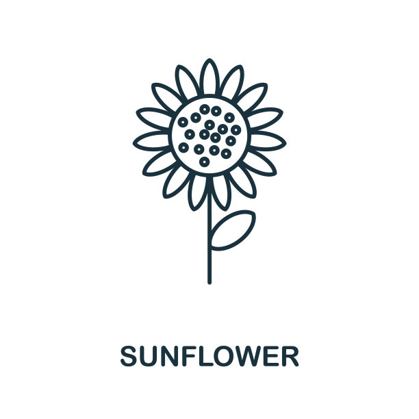 向日葵图标线元素来自农业图片下载