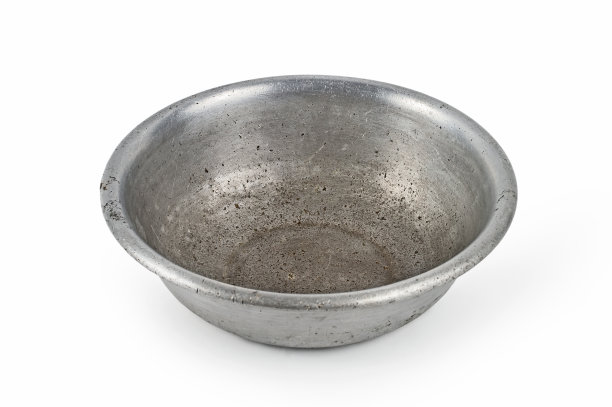 白色背景的古董铝板。图片下载