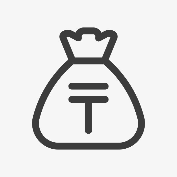 坚戈图标袋与哈萨克货币符号图片下载
