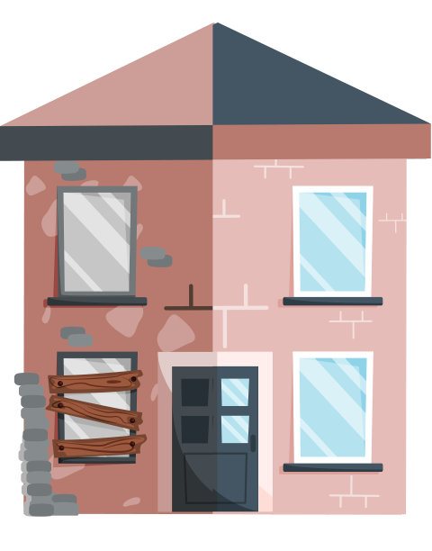 家庭改造旧房子前后维修图片下载