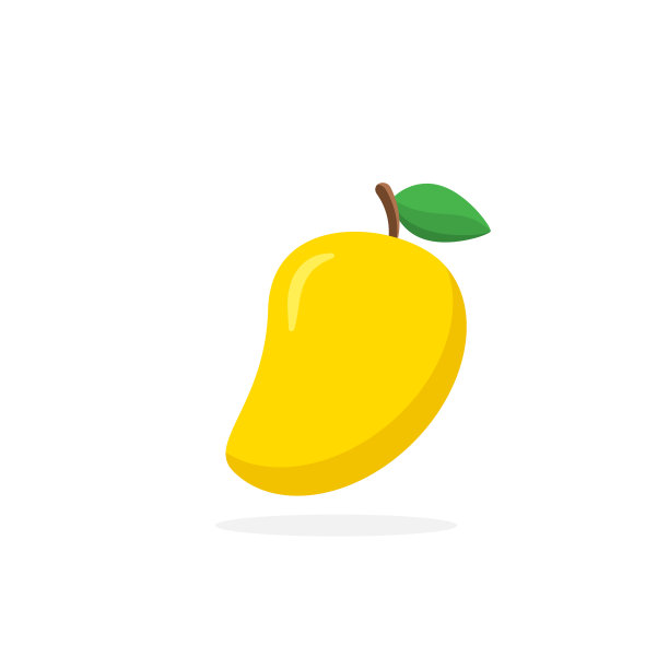 芒果水果图标孤立的颜色图片下载