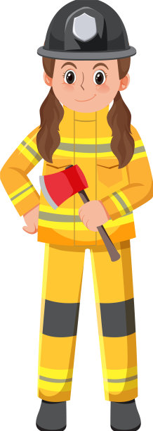 白色的消防员卡通形象图片下载
