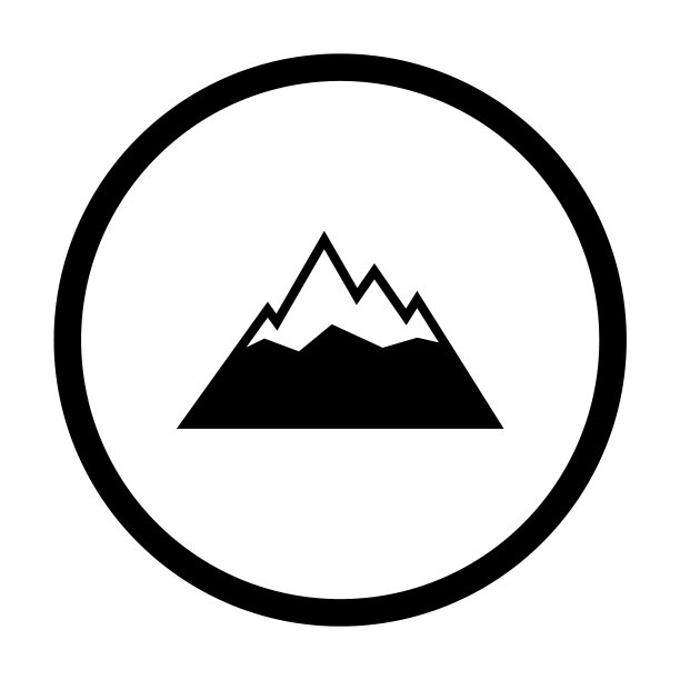 群山与圆形图片下载