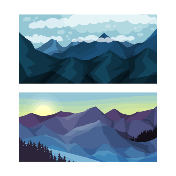 集山景美景于黄昏图片下载