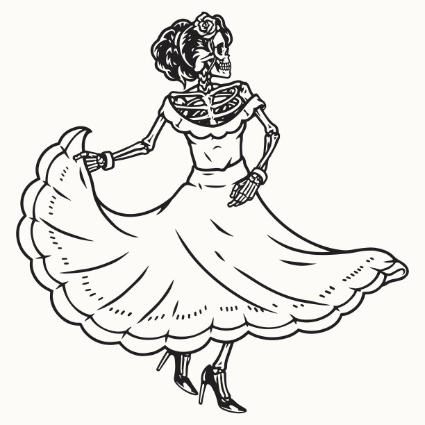 和跳舞的骷髅女图片下载