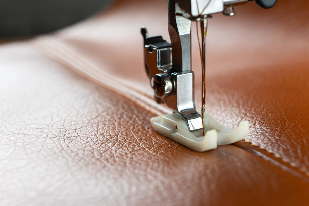 现代缝纫机压脚用针缝棕皮图片下载