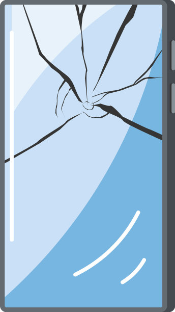 损坏的智能手机，屏幕玻璃破碎图片下载