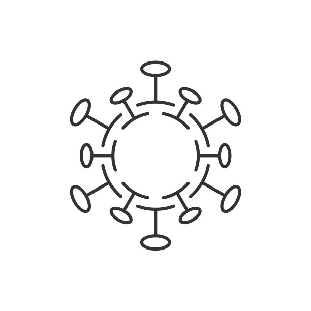 冠状病毒分子线性图标图片下载