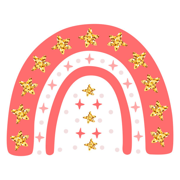 手绘可爱的彩虹与星星抽象图片下载