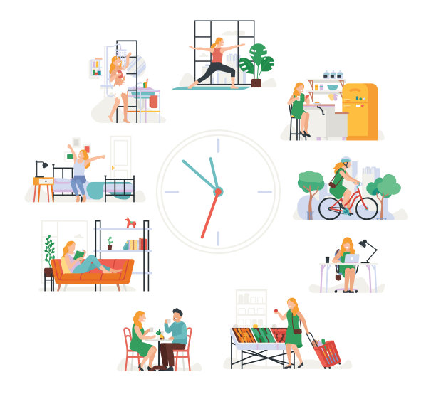 女性日常生活时间女孩活动期间图片下载