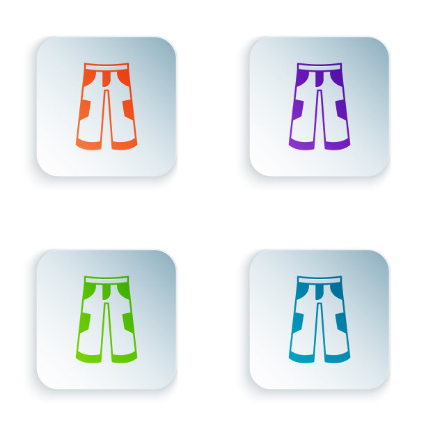 颜色裤子图标孤立在白色背景图片下载