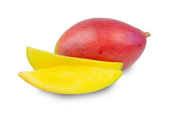 芒果被孤立在白色的背景上。成熟的热带水果。图片下载