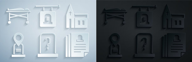 设有墓碑的教堂建筑图片下载