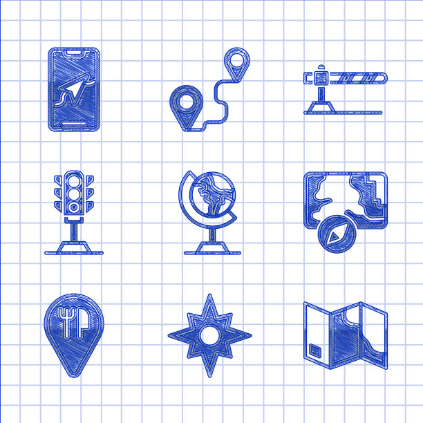 集地球地球仪风玫瑰折地图城图片下载