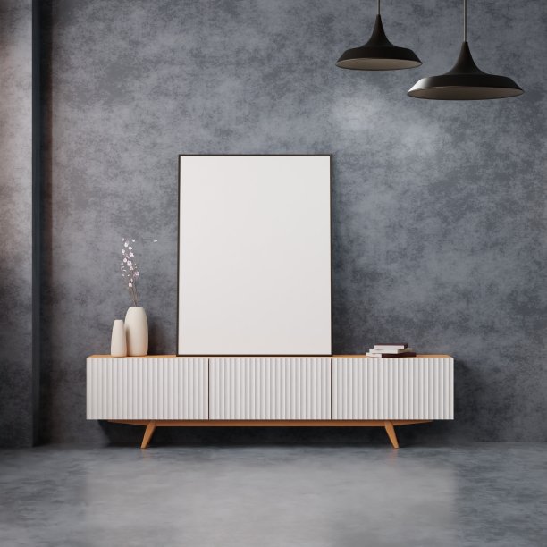 在客厅内部搭建模型。3d渲染，3d插画图片下载