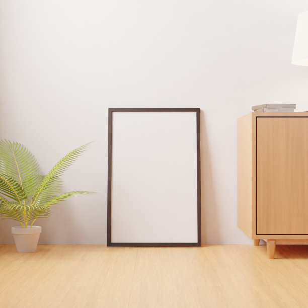 客厅内部的垂直框架模型。3d渲染，3d插画图片下载