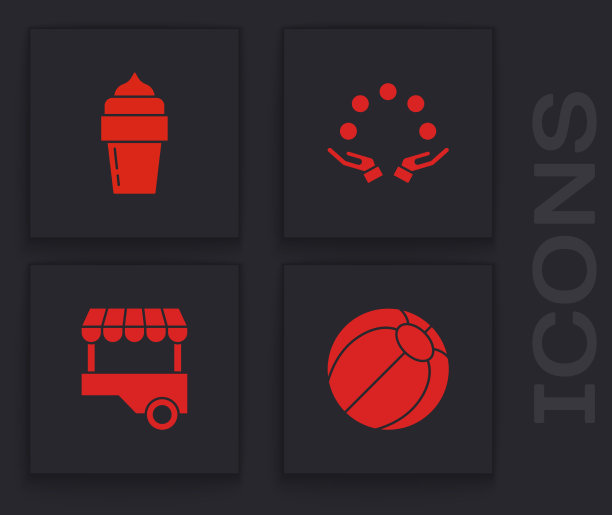 设置沙滩球冰淇淋杂耍和快速图片下载