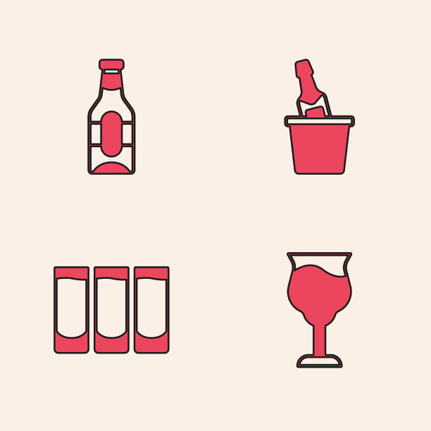 在葡萄酒、啤酒瓶、香槟上加冰块图片下载