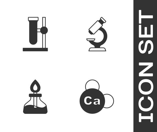 将矿物质钙试管烧瓶置于支架上图片下载