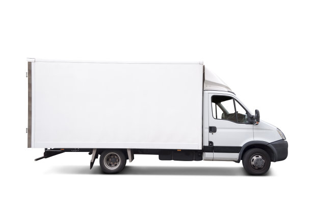 孤立的白色卡车做商标图片下载