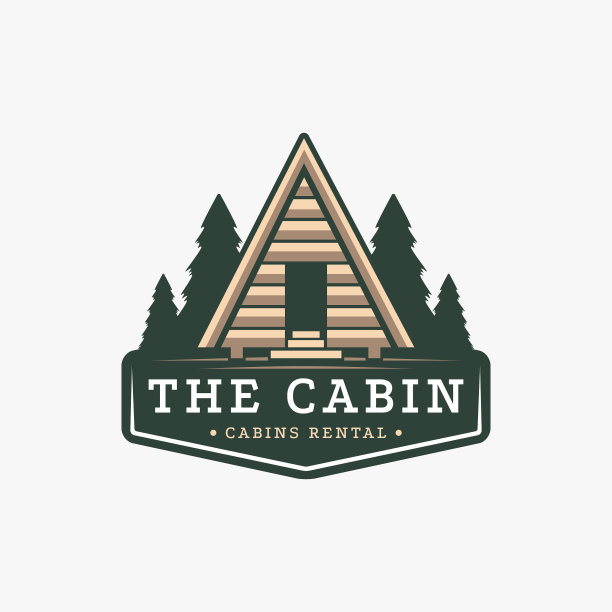 复古的土质小房子小屋小屋标志图片下载