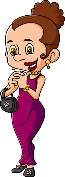 优雅的女人用漂亮的衣服站着图片下载