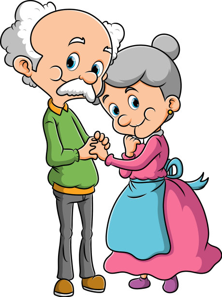 一位老人和一位老妇人在一起跳舞图片下载