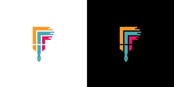 抽象而现代的字母p首漆标志图片下载