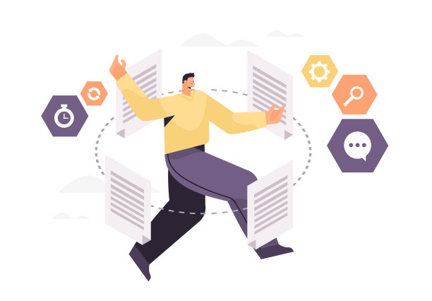 过度劳累的商人与纸打交道图片下载