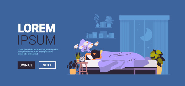 疲惫的女人睡在闹钟女孩的床上图片下载