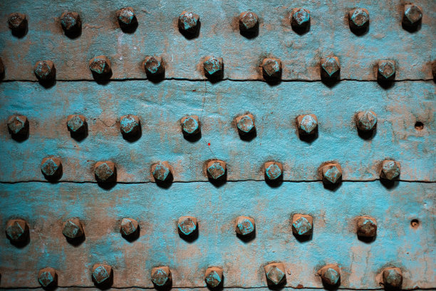 大马士革古城历史金属门图案背景细节图片下载