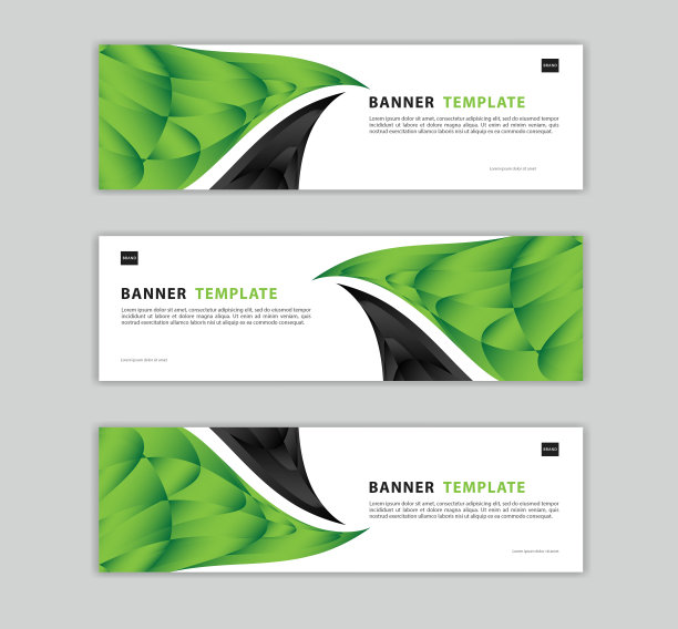 绿色横幅模板矢量插图，几何横幅设计，绿色网页背景，多边形抽象背景，网页页面，网页标题，广告牌，礼券，卡片，社交媒体帖子图片下载