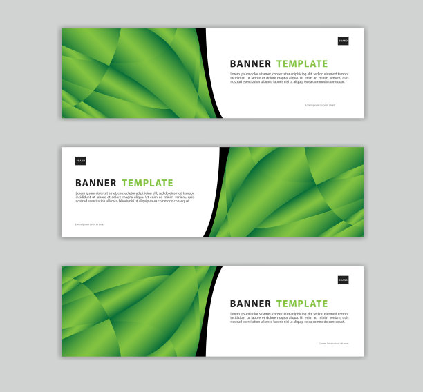 绿色横幅模板矢量插图，几何横幅设计，绿色网页背景，多边形抽象背景，网页页面，网页标题，广告牌，礼券，卡片，社交媒体帖子图片下载