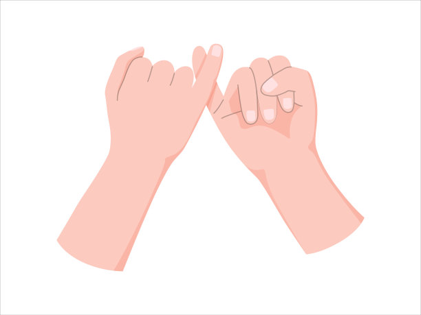 小指承诺手势。朋友或恋人的和解观念。图片下载