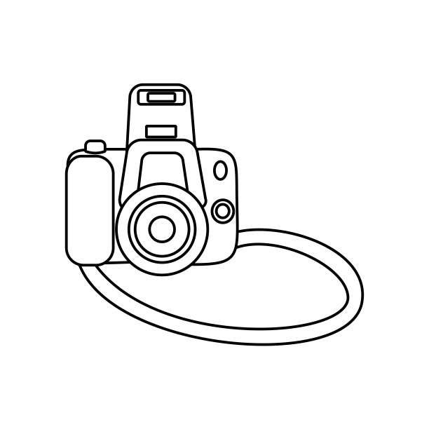 照片相机图标轮廓矢量插图图片下载