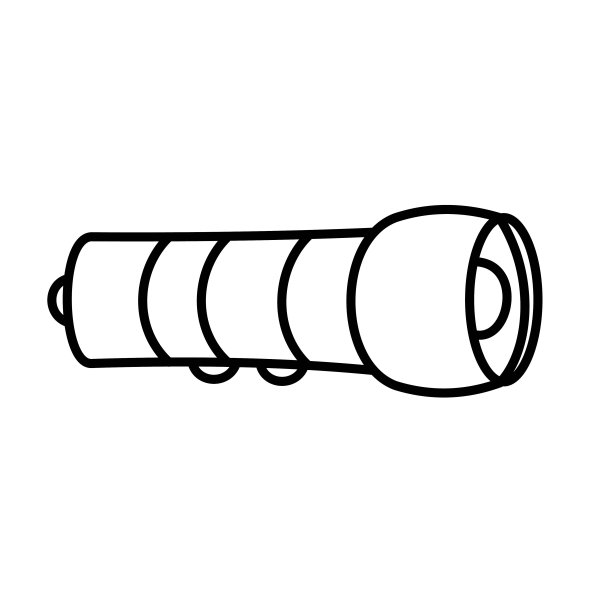 小口袋手电筒轮廓矢量插图图片下载