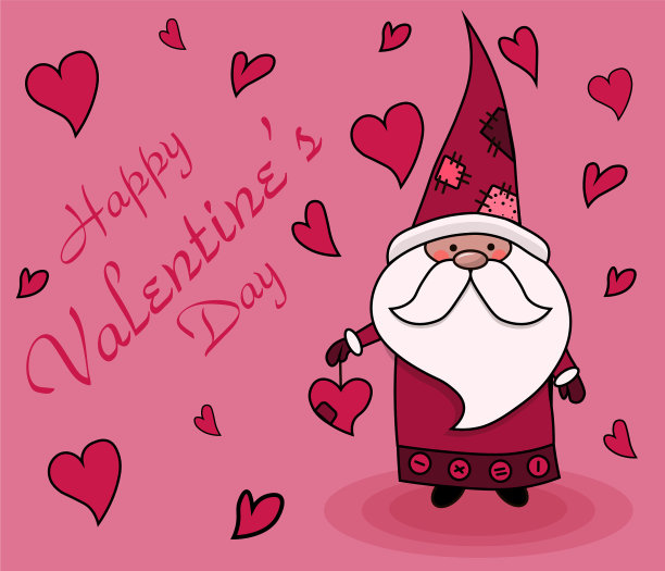 可爱的侏儒卡在背景平面设计图片下载