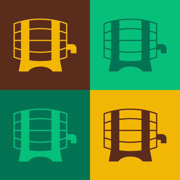 波普艺术木桶架上与水龙头图标图片下载