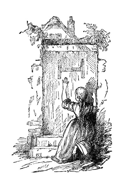 女孩磅在关闭的大门图片下载