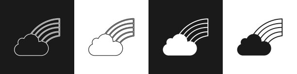 设置彩虹与云图标隔离在黑色和图片下载