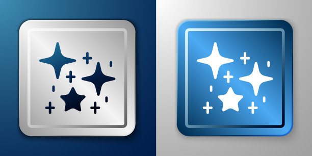 带有神奇闪光颗粒的白色闪光星星图片下载