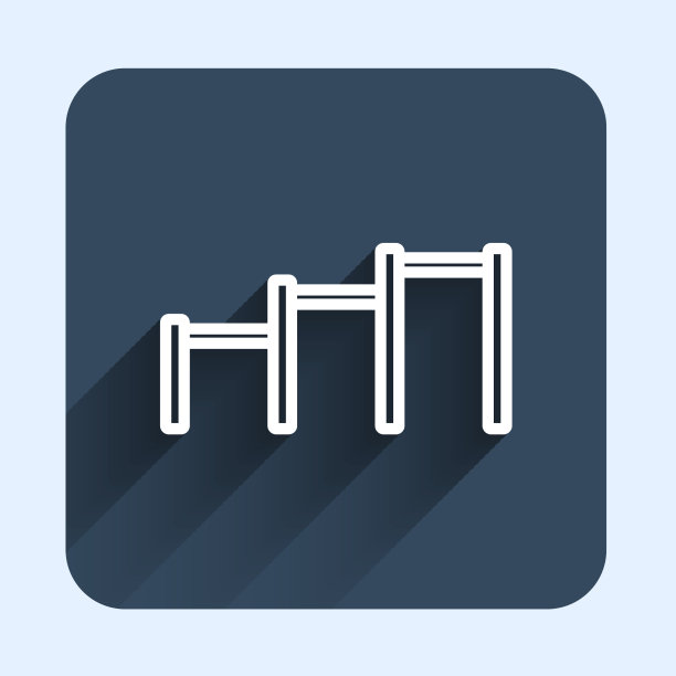 运动单杠图标与白线隔离图片下载