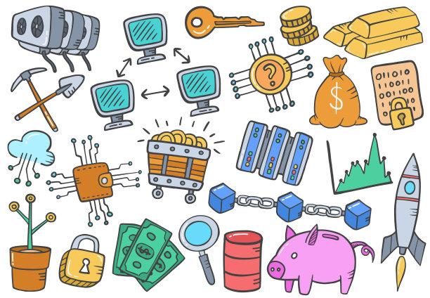 加密货币涂鸦手绘集图片下载