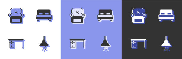 设灯吊椅和大写字台图片下载