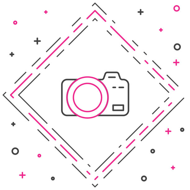 线条照片相机图标孤立在白色图片下载