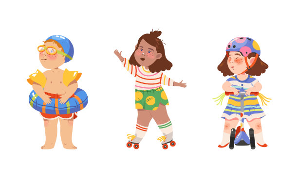 可爱的孩子们做运动，让孩子们游泳图片下载