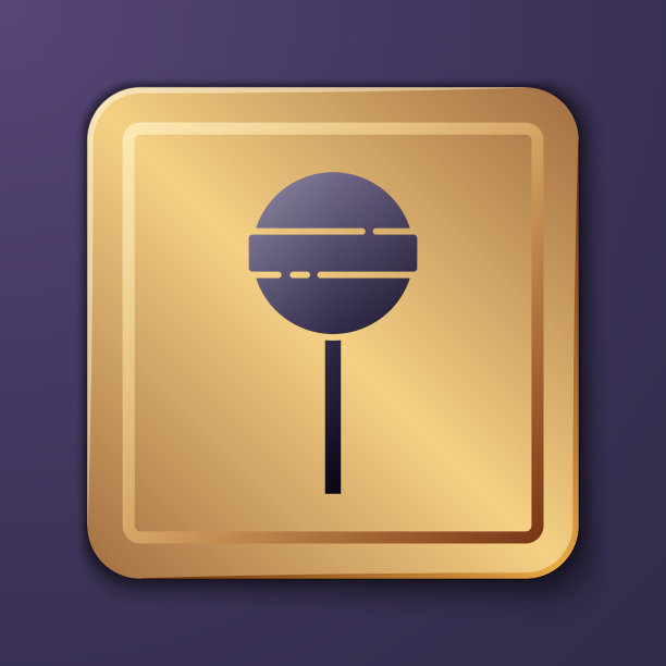 紫色的棒棒糖图标孤立在紫色的背景图片下载