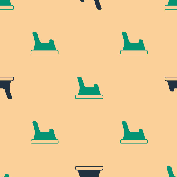 绿色和黑色的婴儿便盆图标隔离无缝图片下载