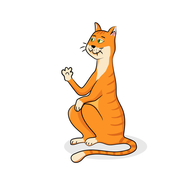 红发猫在挥舞爪子。图片下载